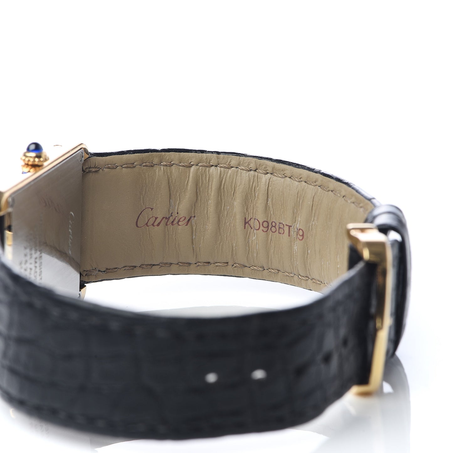 Stainless Steel 18K Yellow Gold Alligator 27mm Tank Solo Quartz Watch