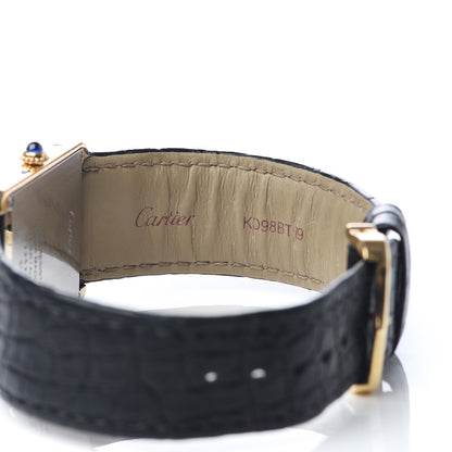 Cartier Stainless Steel 18K Yellow Gold Alligator 27mm Tank Solo Quartz Watch 7 of 8