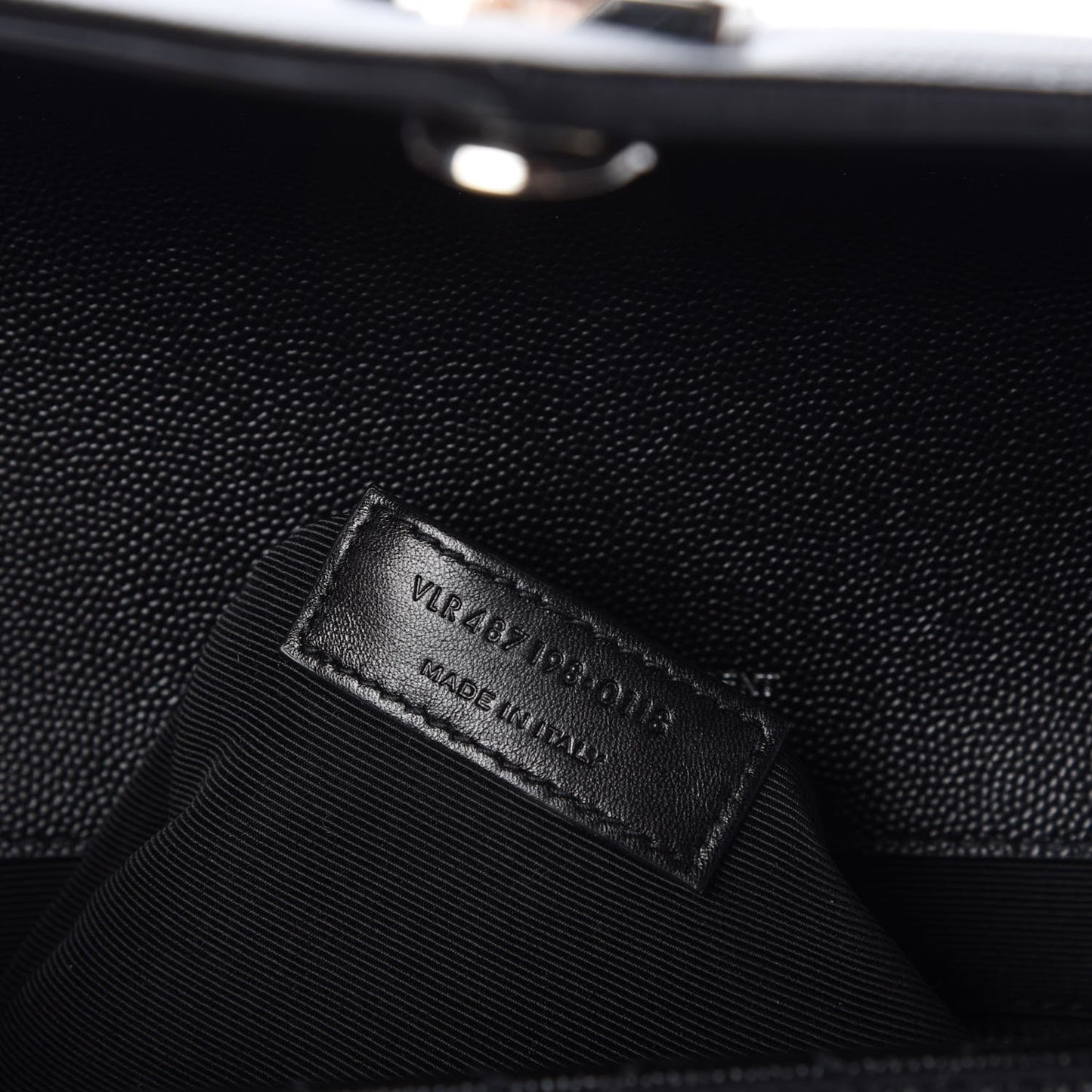 Grain De Poudre Textured Mixed Matelasse Large Triquilt Monogram Satchel Black
