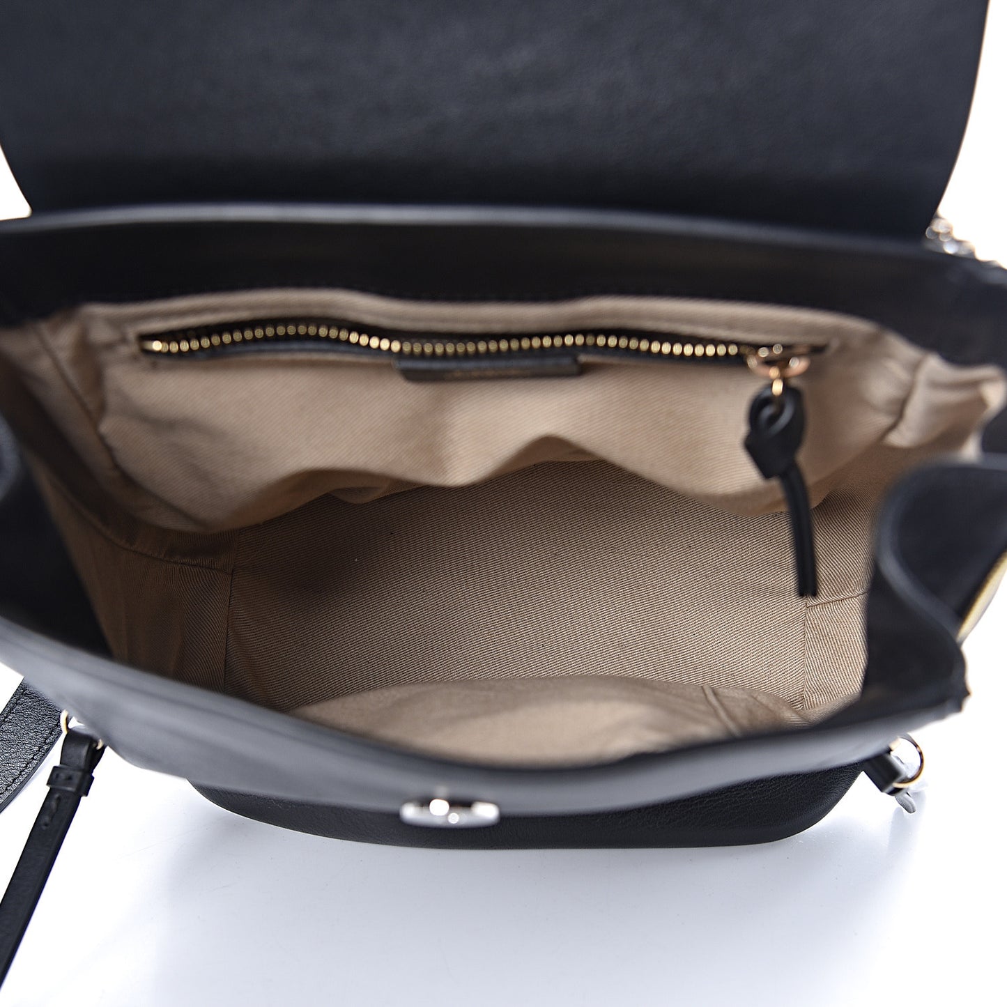 Suede Calfskin Small Faye Backpack Black