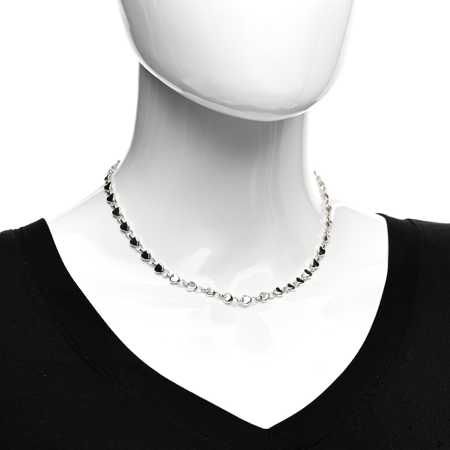 Sterling Silver Heart Link Necklace