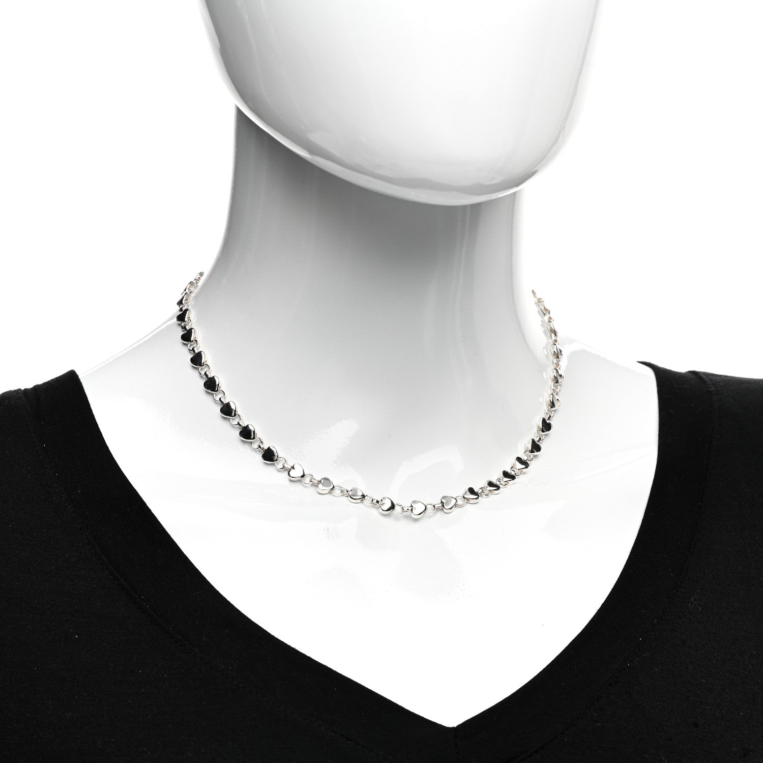 Tiffany Sterling Silver Heart Link Necklace 2 of 4