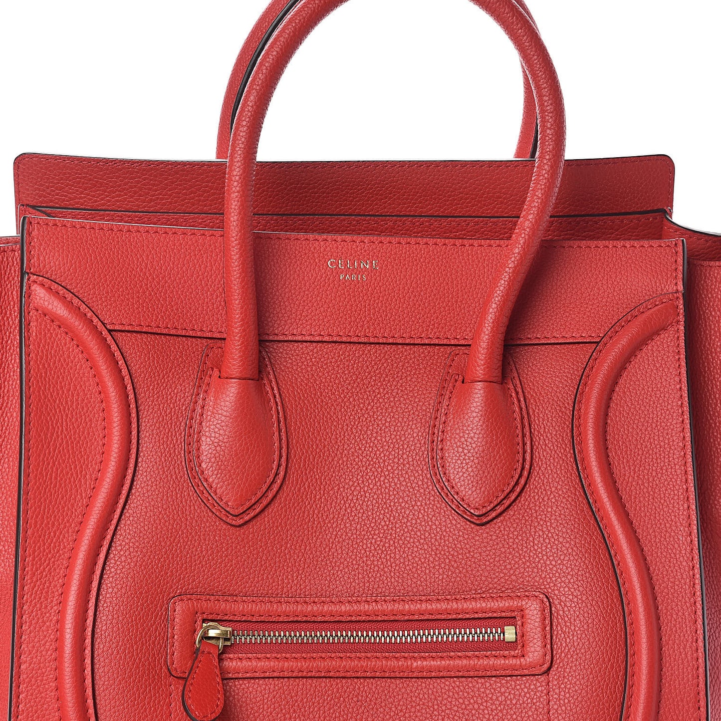 Drummed Calfskin Mini Luggage Coquelicot