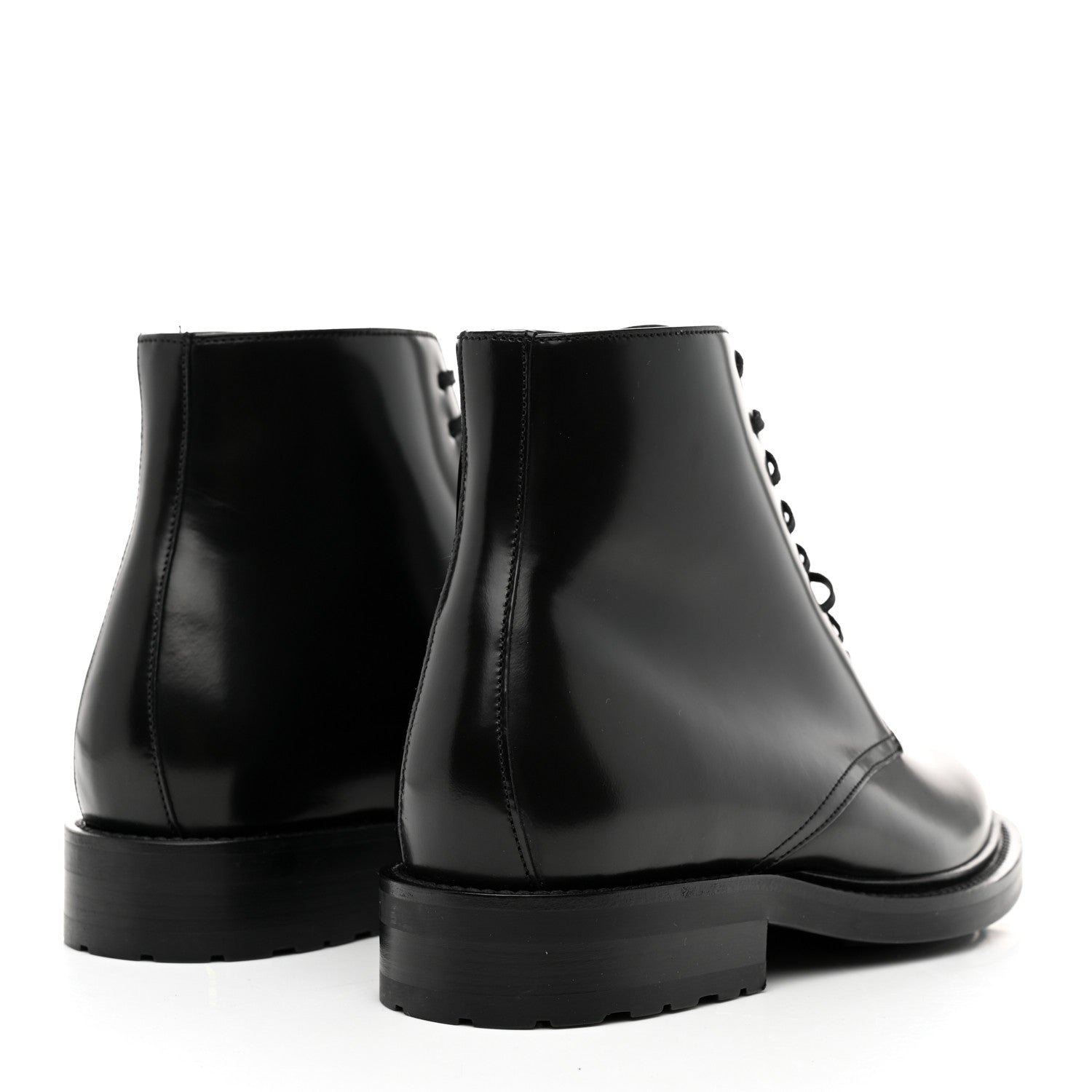 Saint Laurent Calfskin Womens Army Combat Boots 38 Black 4 of 9