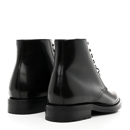 Saint Laurent Calfskin Womens Army Combat Boots 38 Black 4 of 9