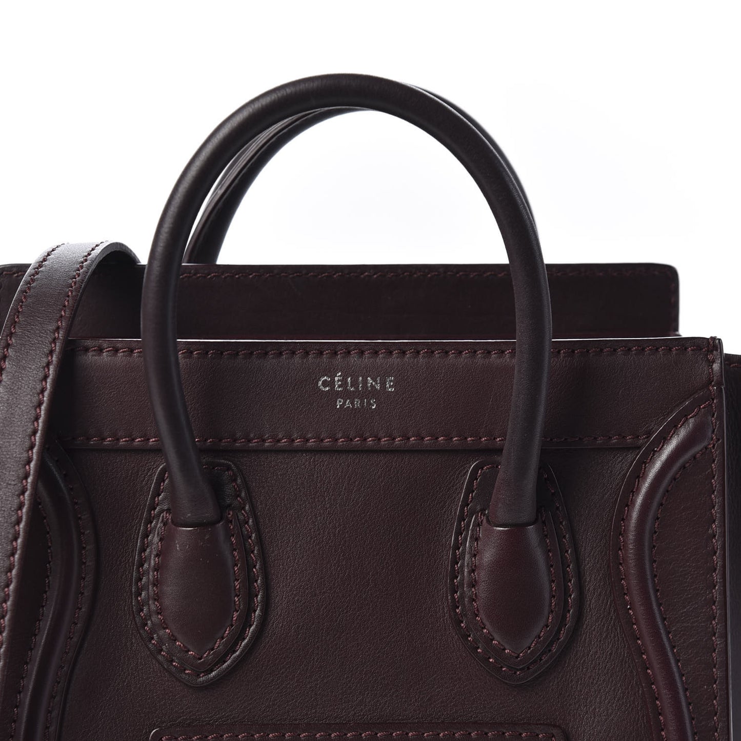 Smooth Calfskin Nano Luggage Burgundy