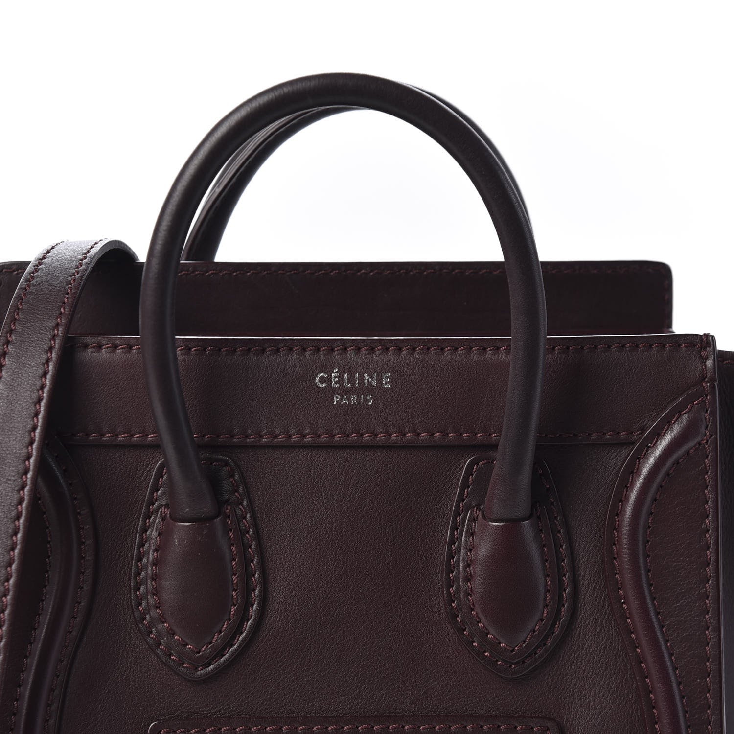 Celine Smooth Calfskin Nano Luggage Burgundy 10 of 10
