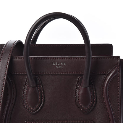 Celine Smooth Calfskin Nano Luggage Burgundy 10 of 10