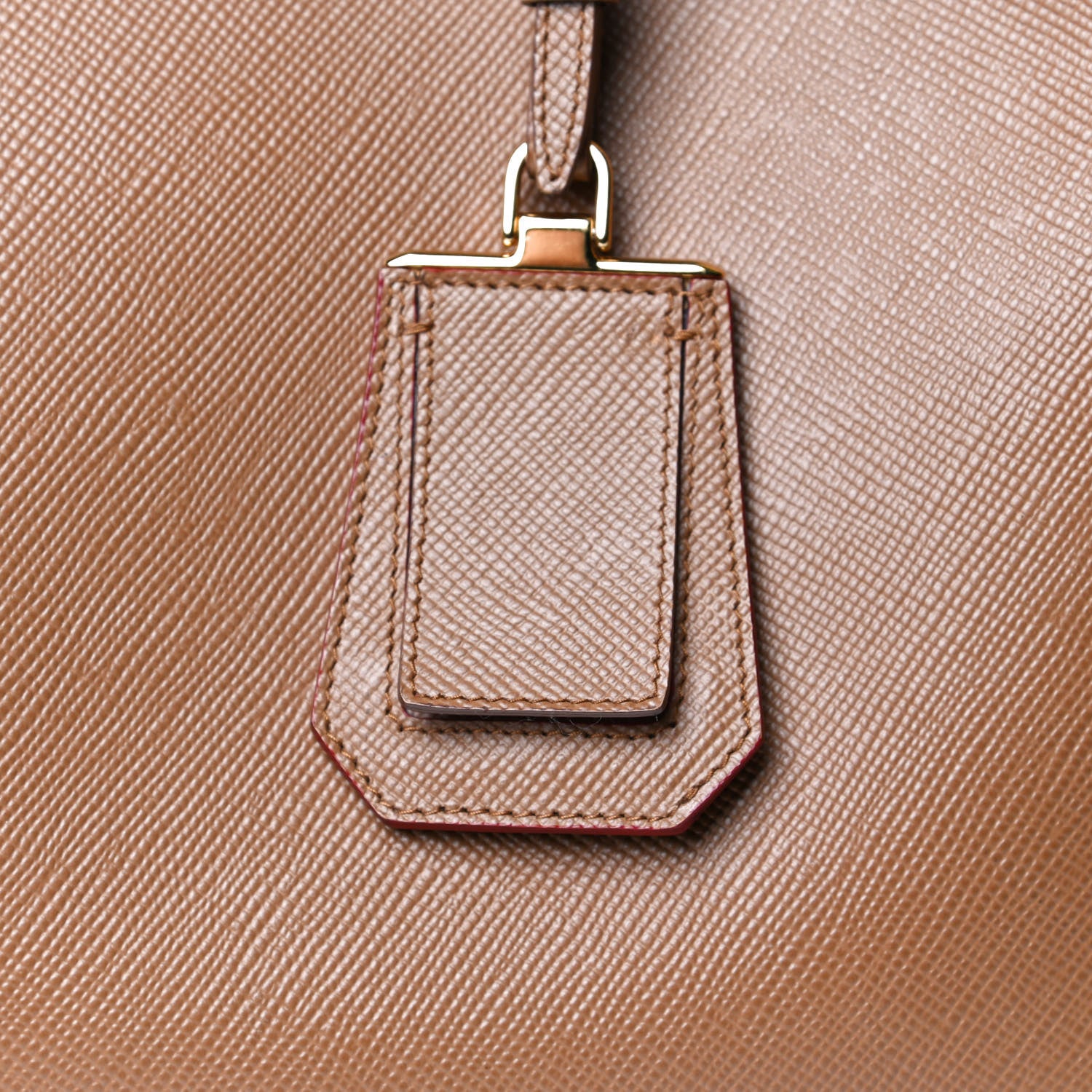 Prada Saffiano Cuir Medium Double Handle Bag Caramel Fuoco 11 of 13
