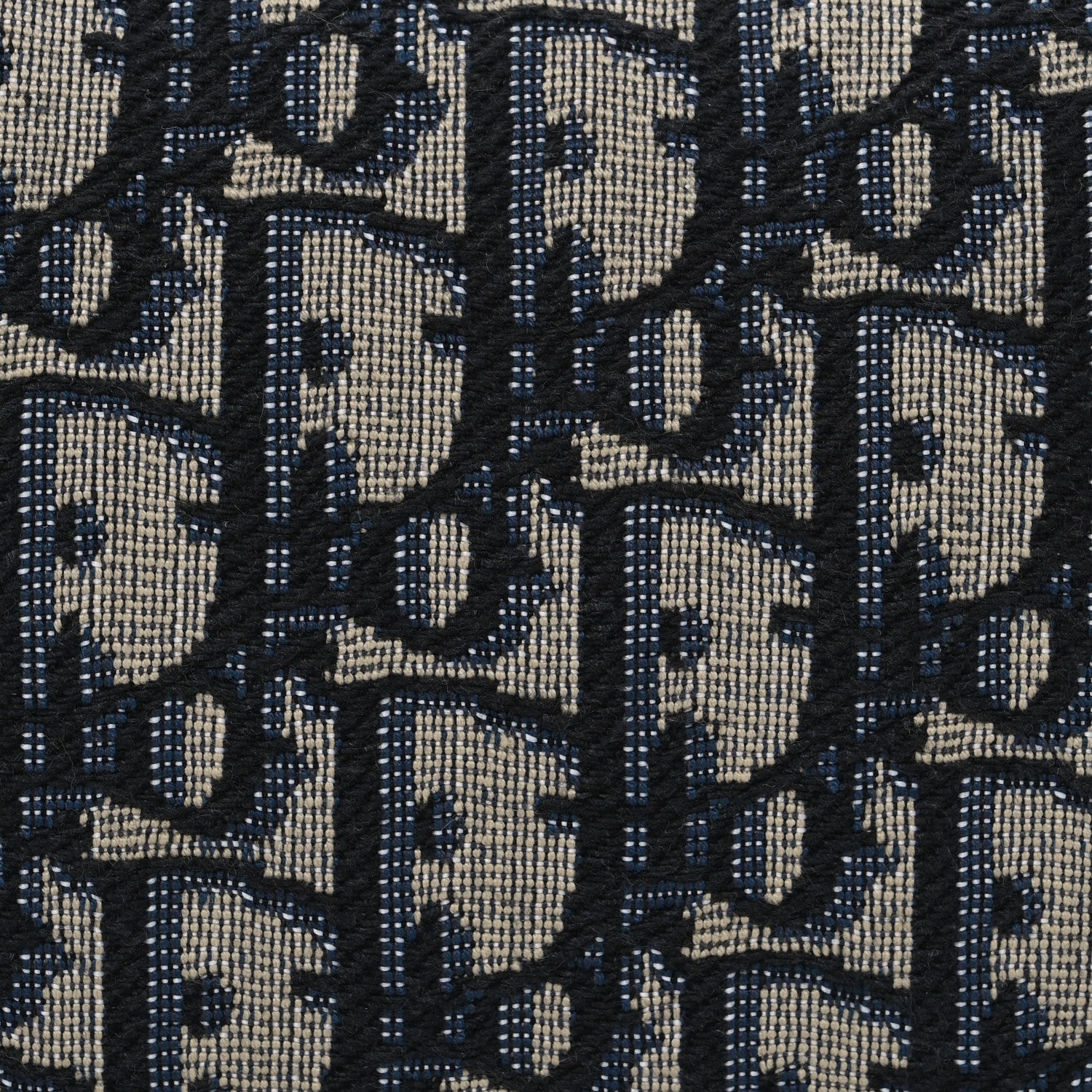 Christian Dior Oblique Jacquard Grained Calfskin Lingot Toiletry Case Blue Black 8 of 10