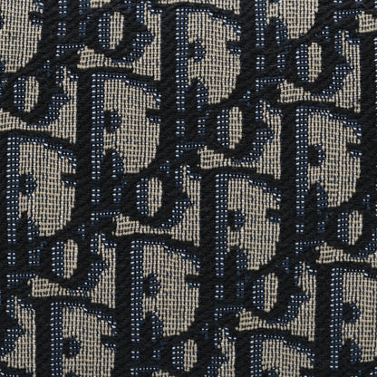 Christian Dior Oblique Jacquard Grained Calfskin Lingot Toiletry Case Blue Black 8 of 10