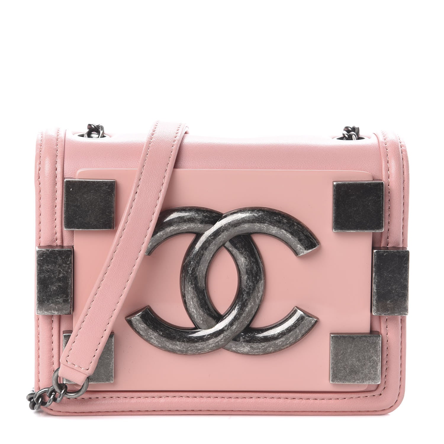 Chanel Lambskin Plexiglass Boy Brick Flap Pink 1 of 8