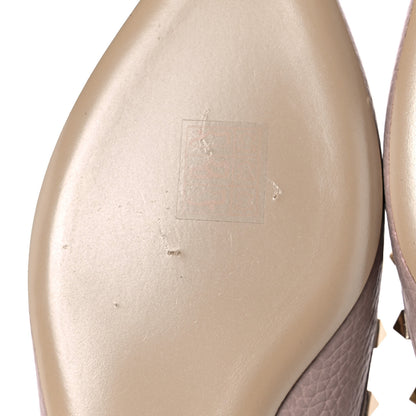 Valentino Garavani Pebbled Calfskin Rockstud Ballerina Flats 38 Poudre 8 of 12