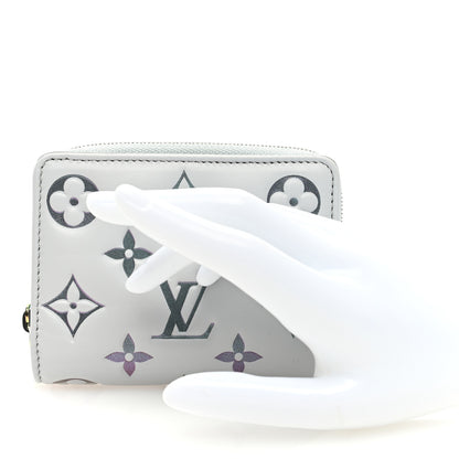 Louis Vuitton Lambskin Embossed Monogram LV Ski Lou Coussin Wallet Gray 2 of 6