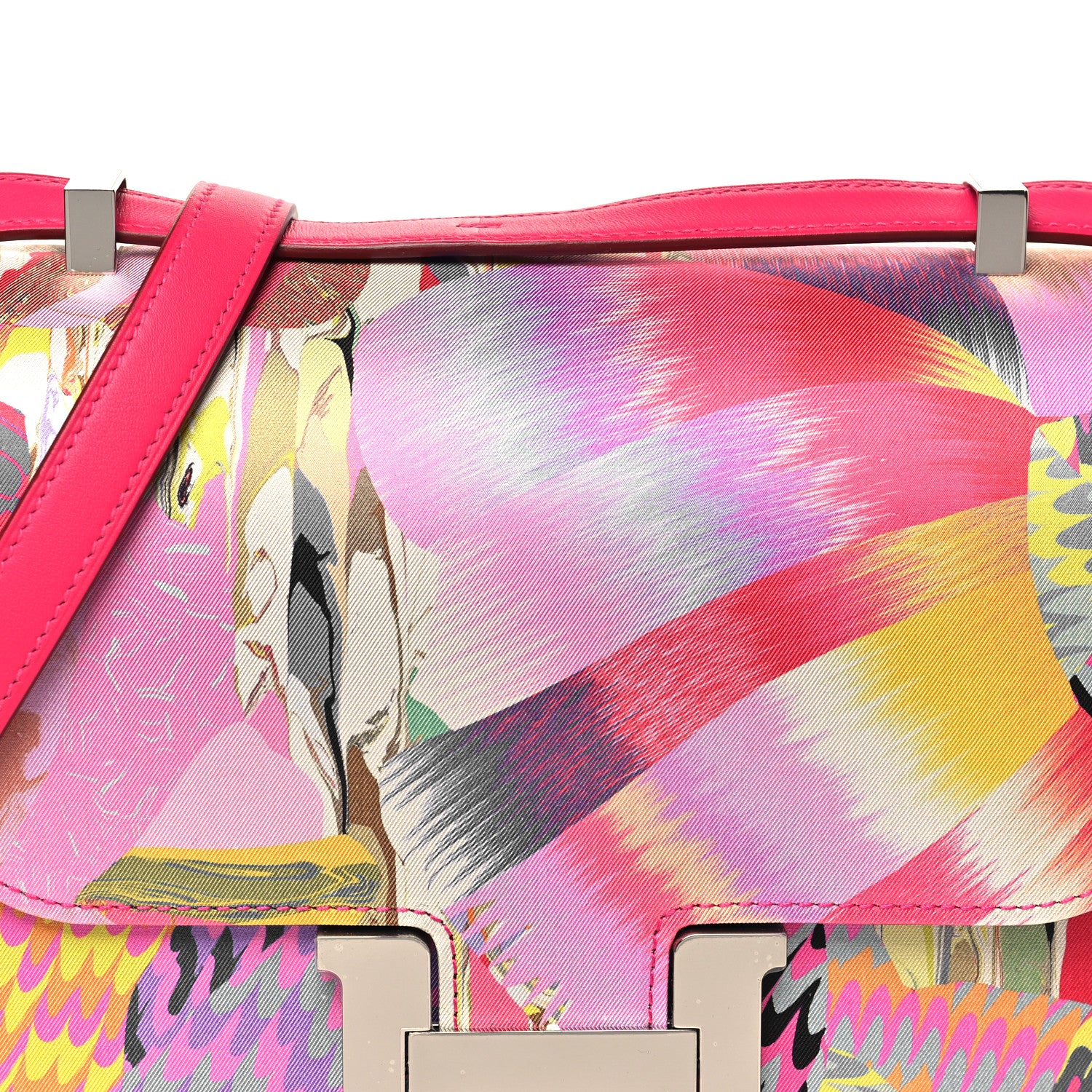 Hermes Swift Silk Marble Printed Constance 24 Rose Azalee Rose Mexico 8 of 11