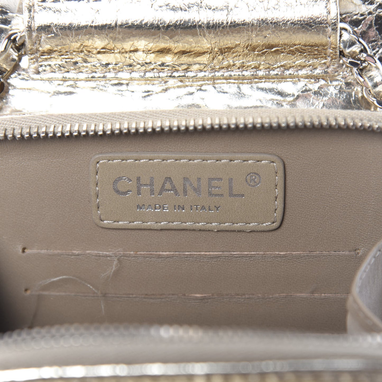 Crackled Aged Calfskin Mini Crossbody Flap Gold