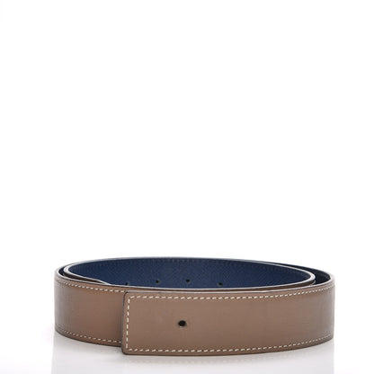 Hermes Swift Epsom 32mm Belt Strap 80 Etoupe Bleu de Malte 1 of 5