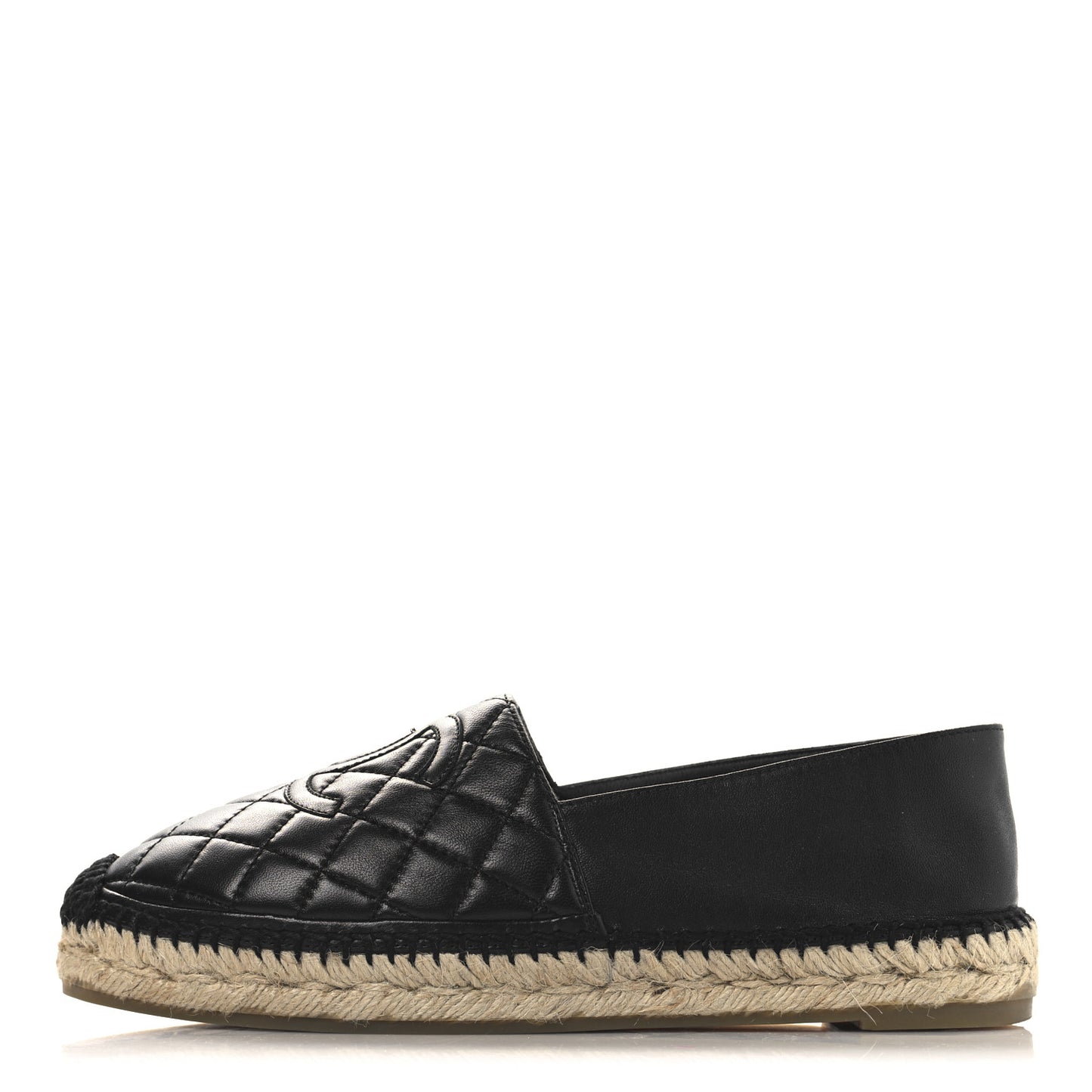 Lambskin Quilted CC Espadrilles 39 Black