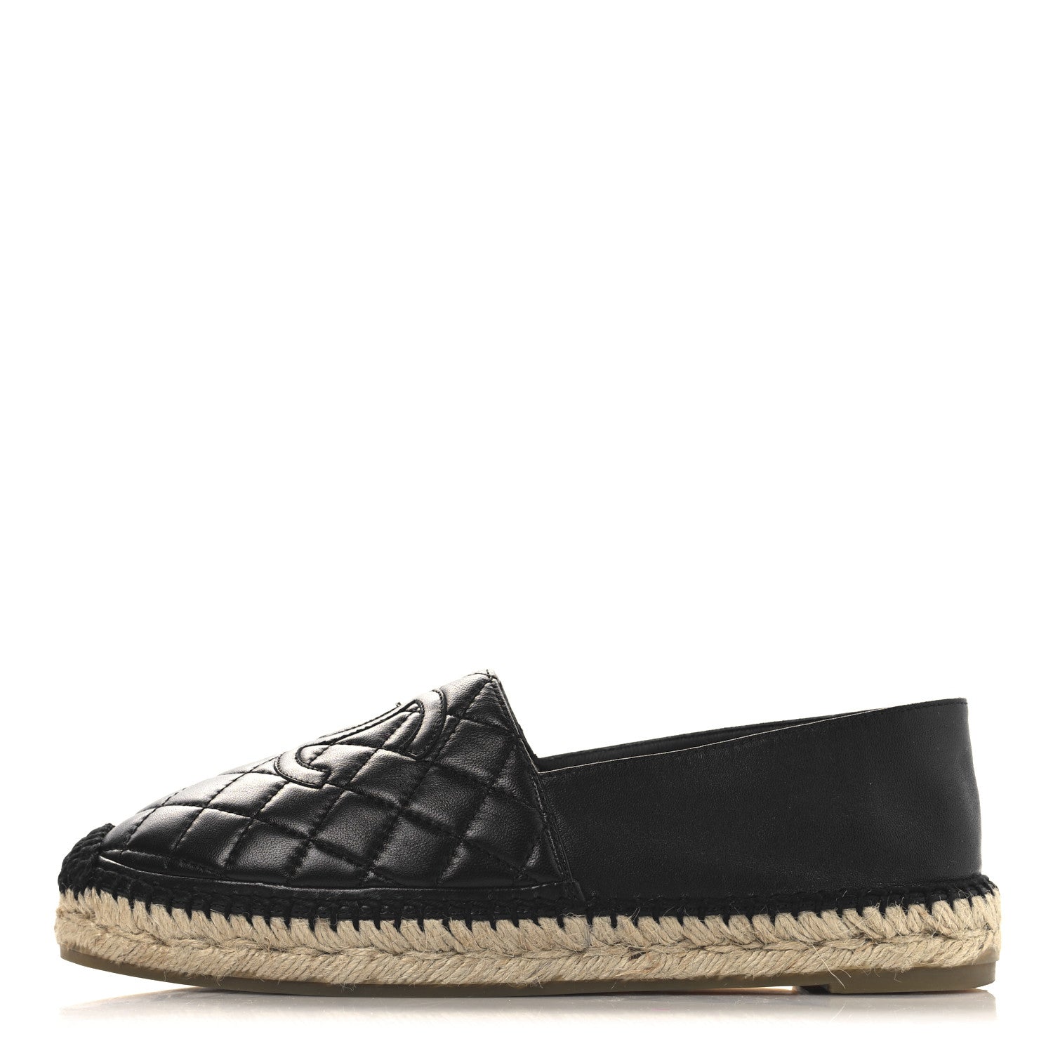 Chanel Lambskin Quilted CC Espadrilles 39 Black 1 of 12