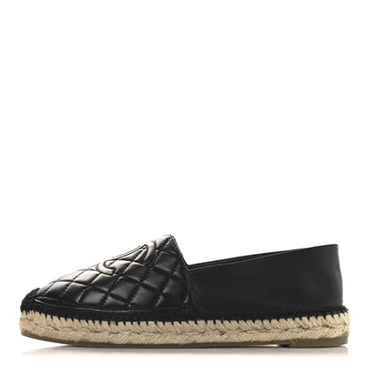 Chanel Lambskin Quilted CC Espadrilles 39 Black 1 of 12