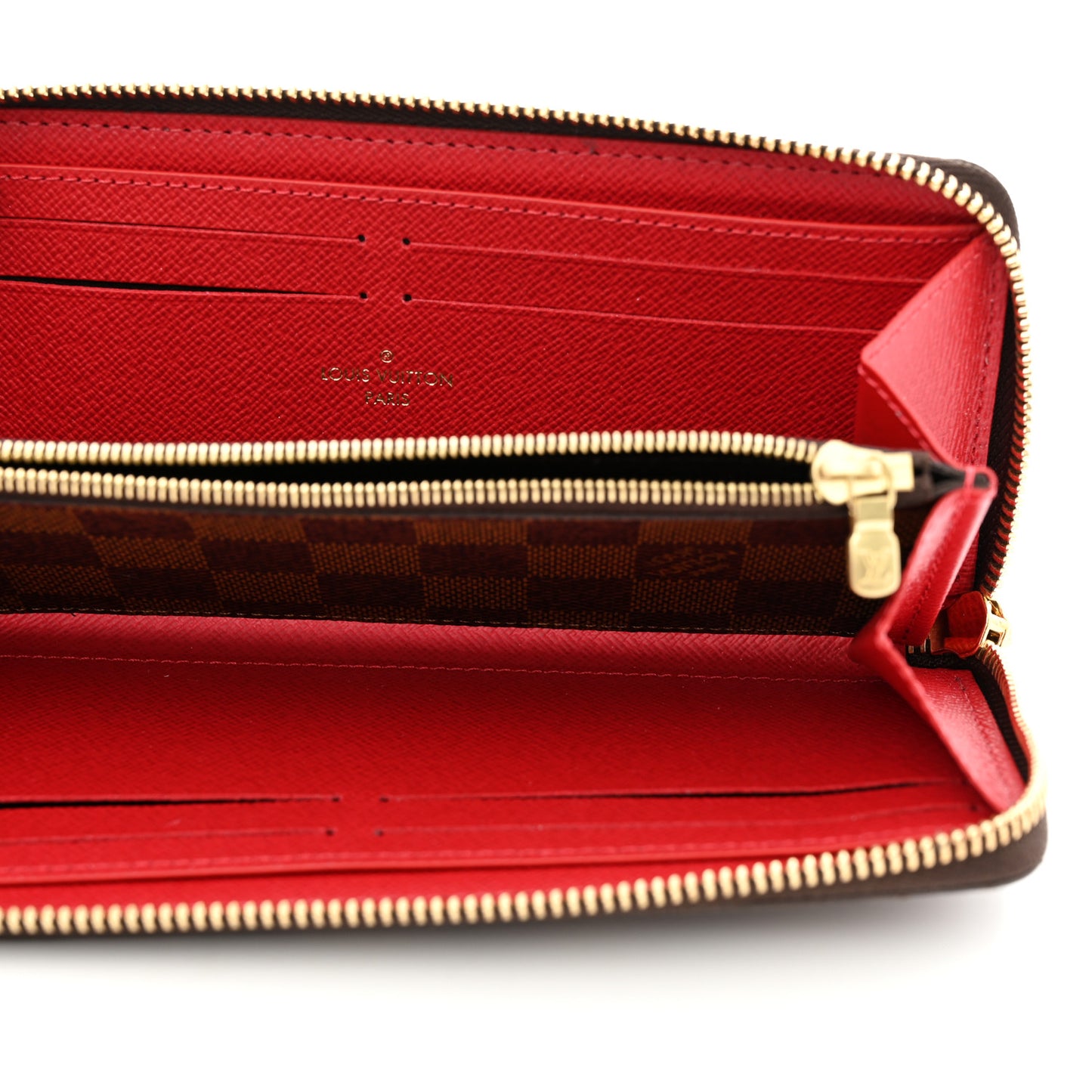 Damier Ebene Clemence Wallet Cherry