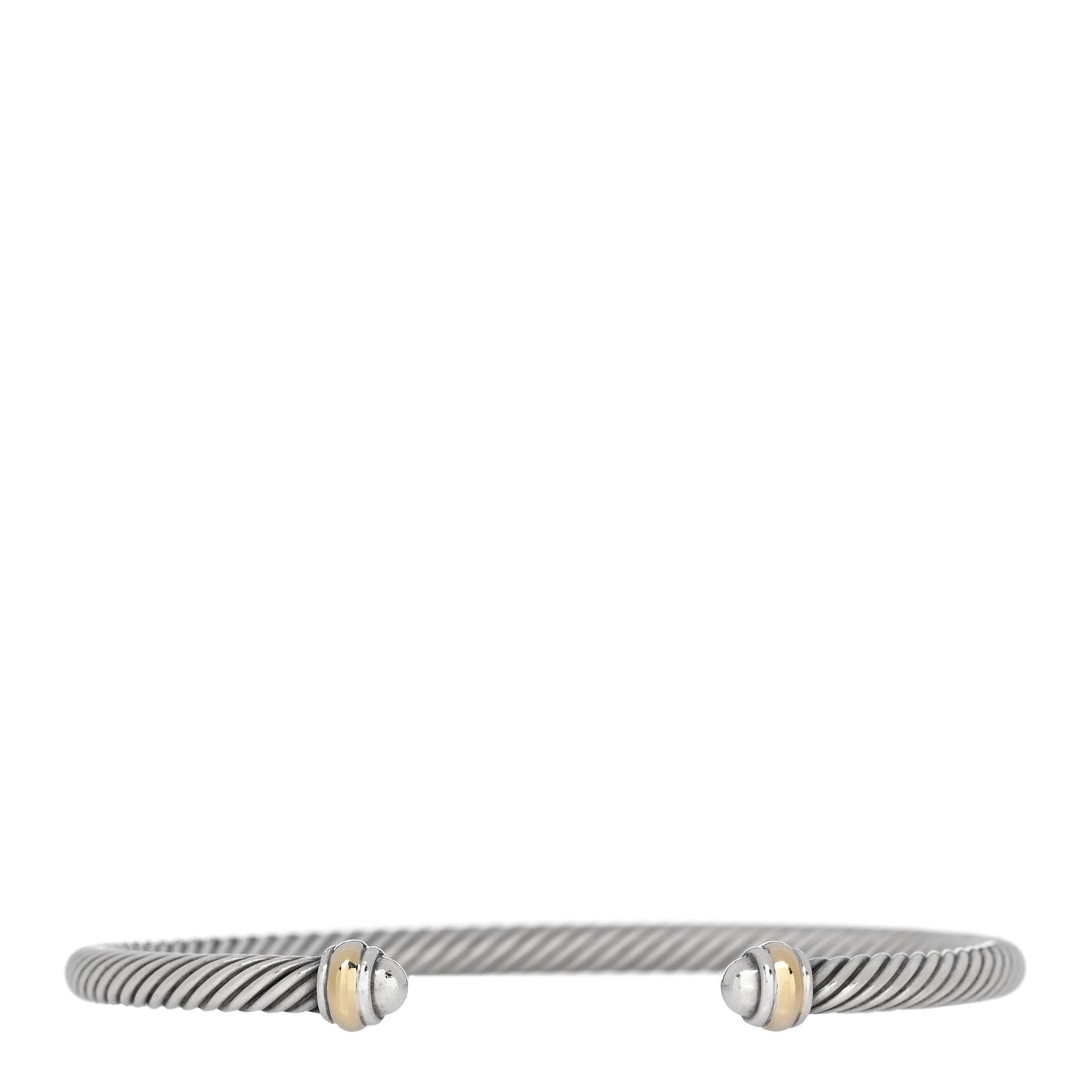Sterling Silver 18K Yellow Gold 4mm Cable Classics Bracelet