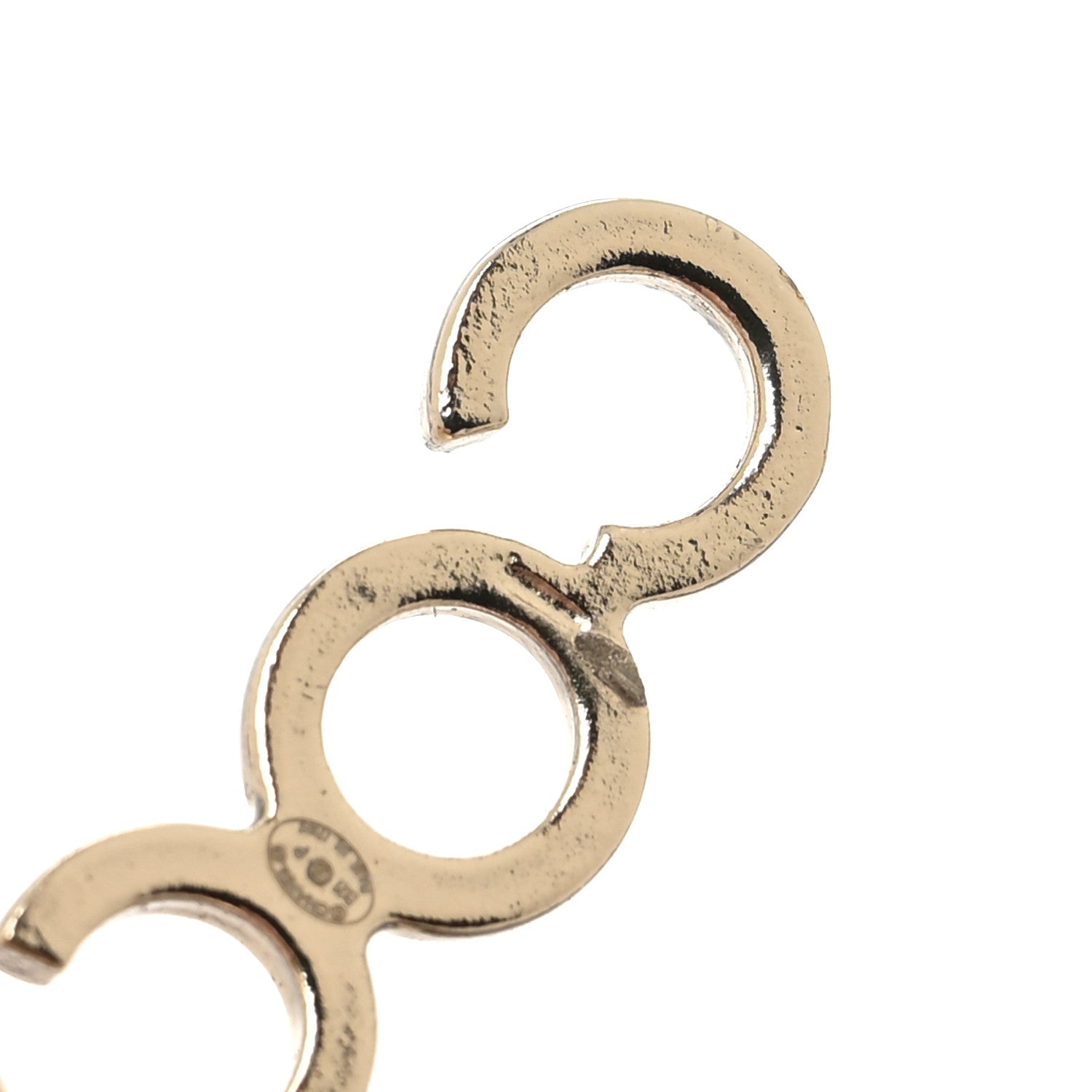 Chanel Metal Pearl CC Coco Climber Clip On Earrings Gold 5 of 6