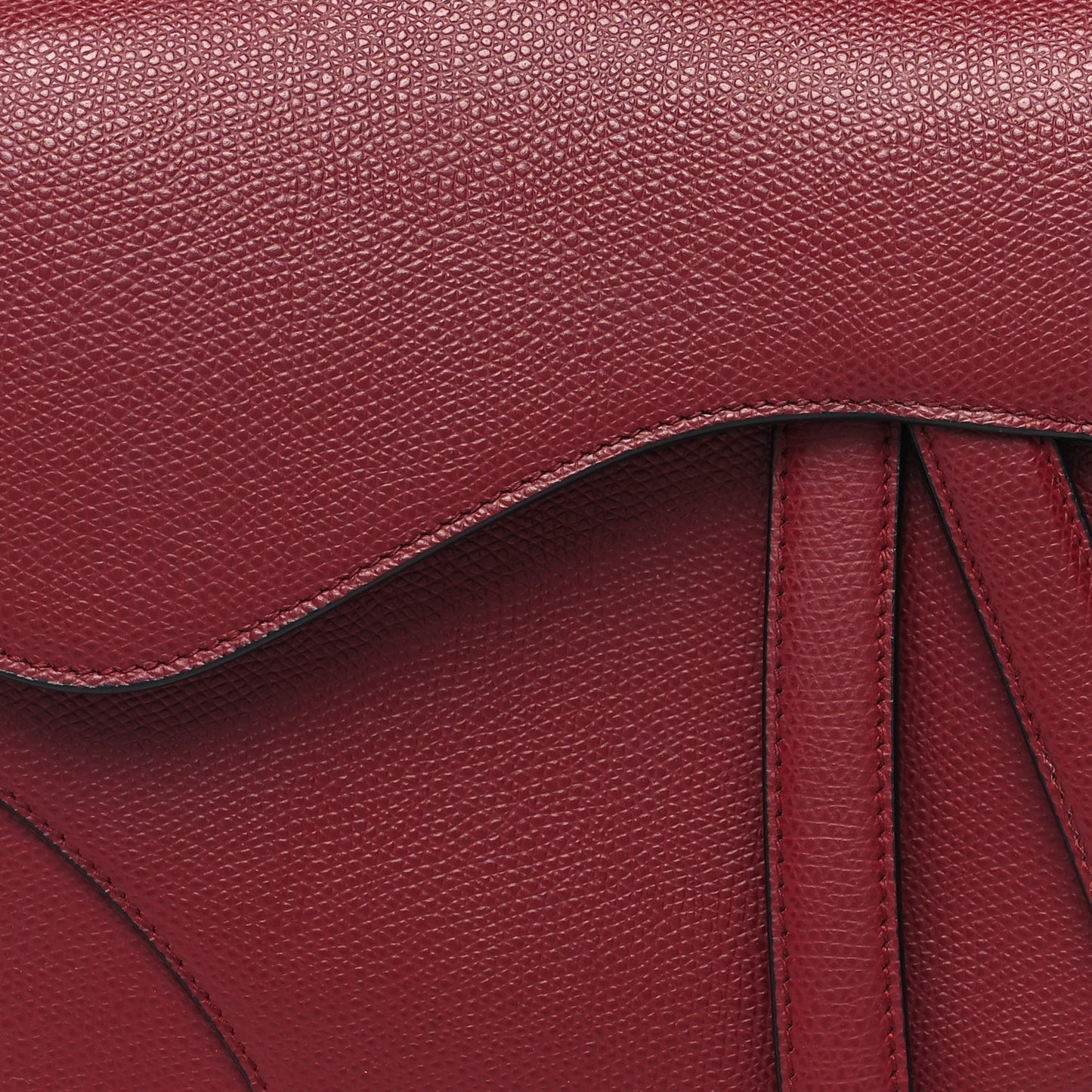 Grained Calfskin Saddle Bag Red