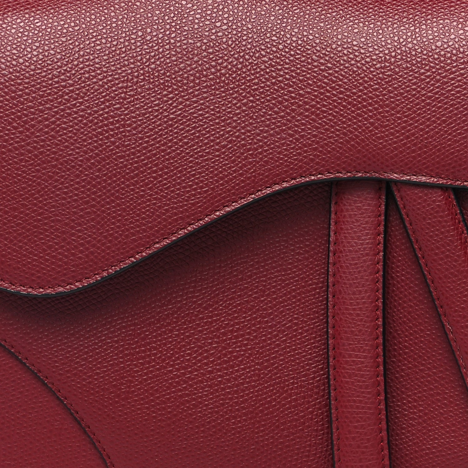 Christian Dior Grained Calfskin Saddle Bag Red 8 of 10