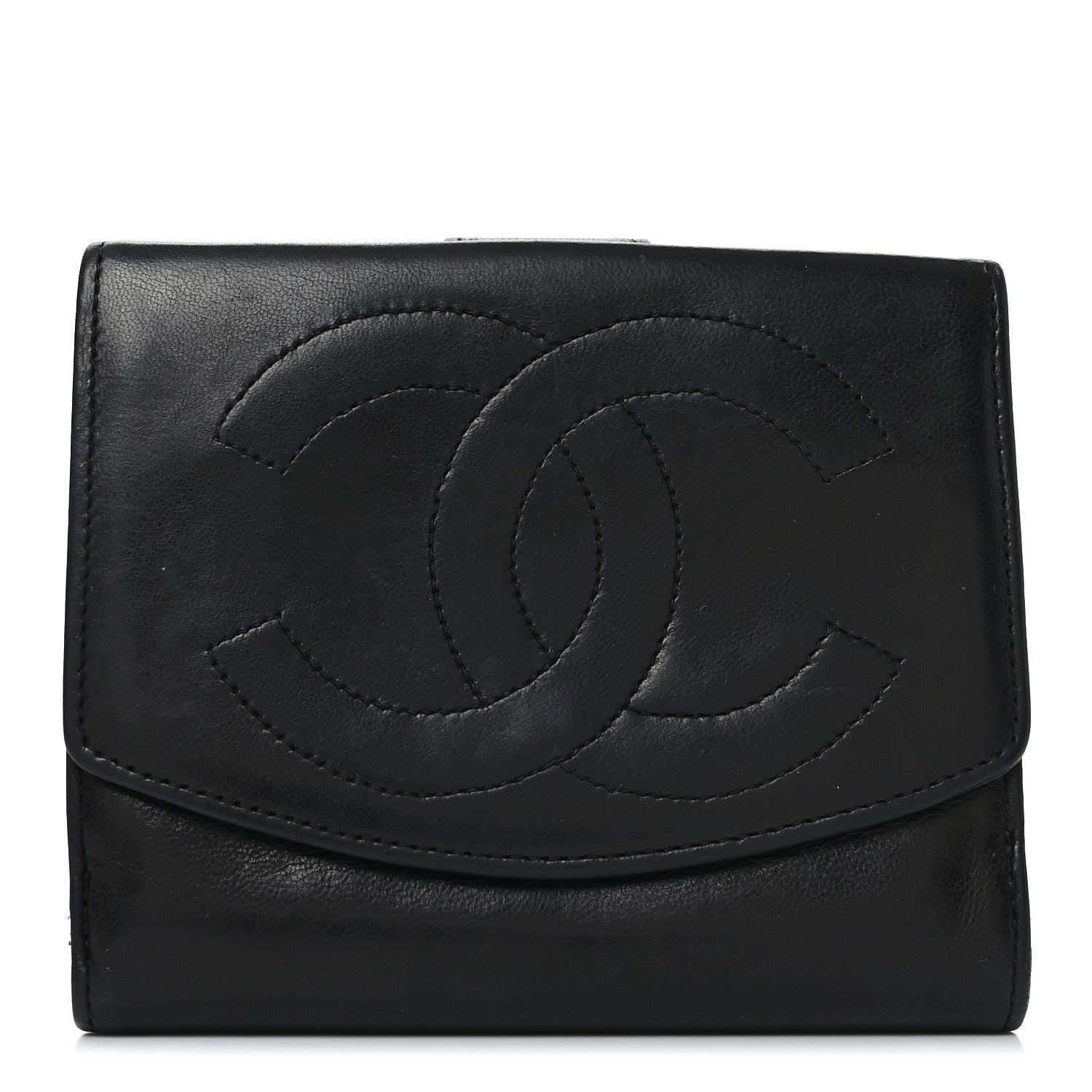 Chanel Lambskin Timeless CC Compact French Wallet Black 1 of 9