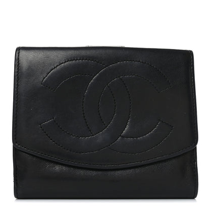 Chanel Lambskin Timeless CC Compact French Wallet Black 1 of 9