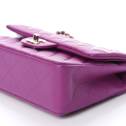 Chanel Lambskin Quilted Small Double Flap Purple 7 of 23