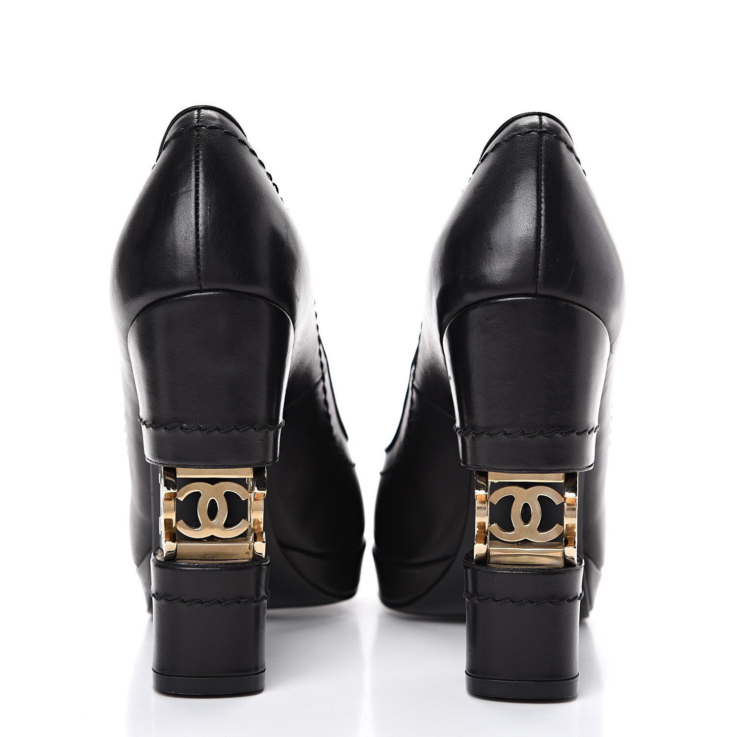 Chanel Calfskin Escarpins CC Pumps 36 Black 5 of 12