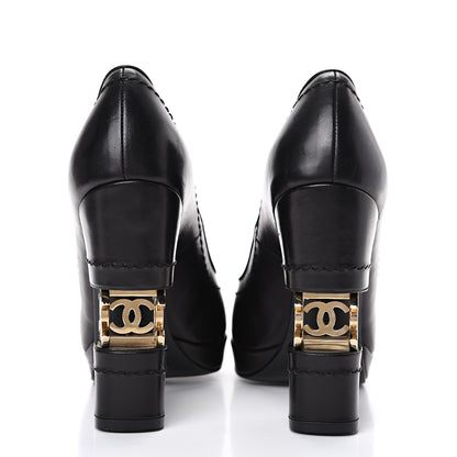 Chanel Calfskin Escarpins CC Pumps 36 Black 5 of 12