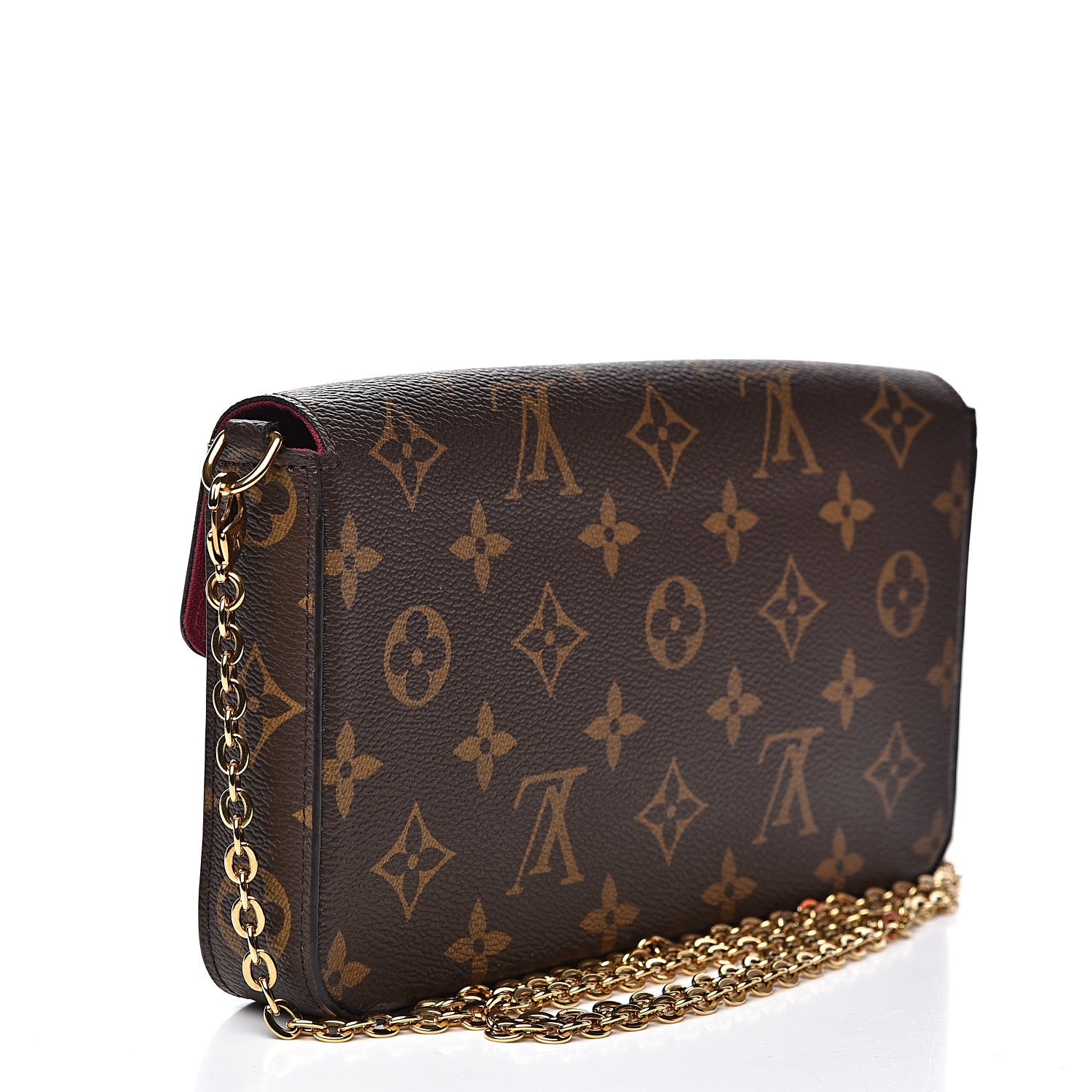 Louis Vuitton Monogram Pochette Felicie Chain Wallet Fuchsia 2 of 11