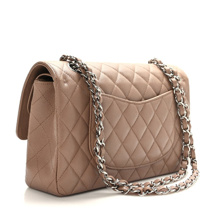 Chanel Caviar Quilted Medium Double Flap Dark Beige 3 of 9