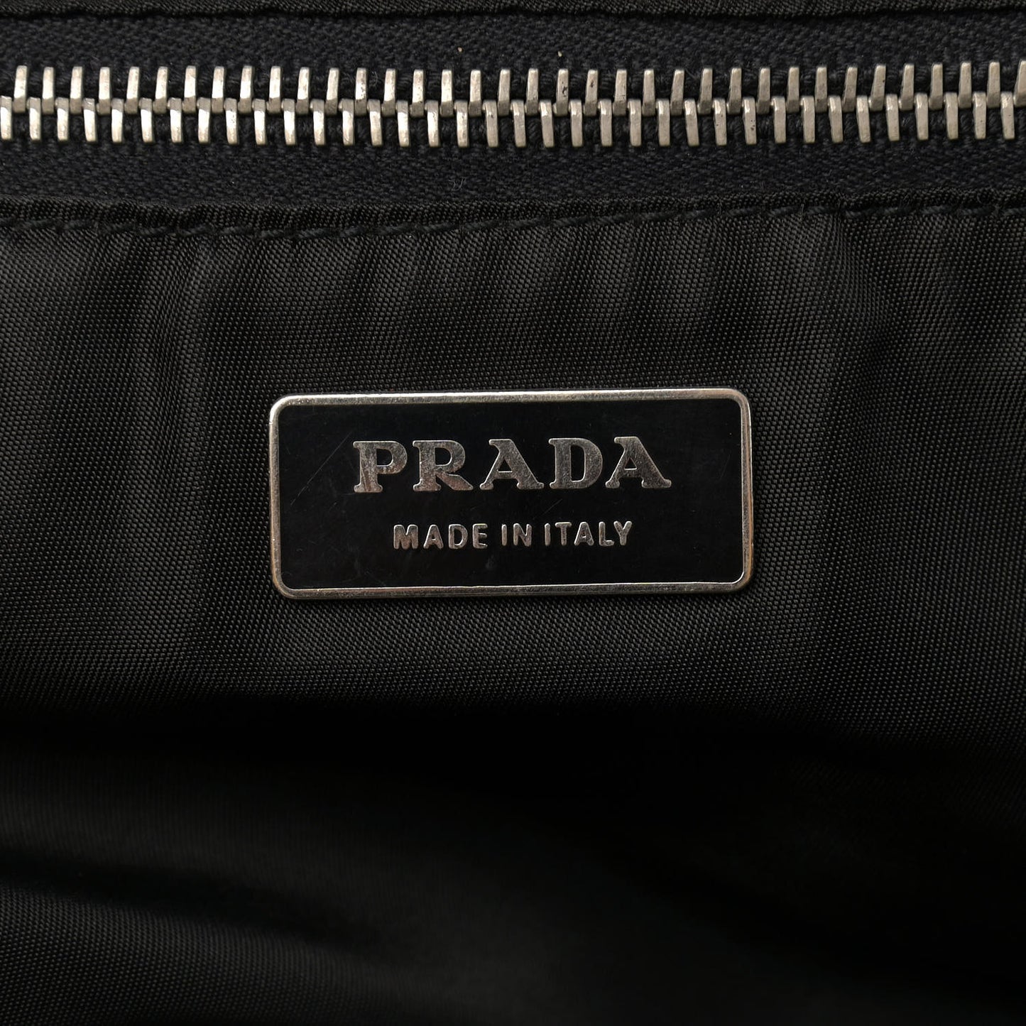Tessuto Nylon Calfskin Shoulder Bag Black