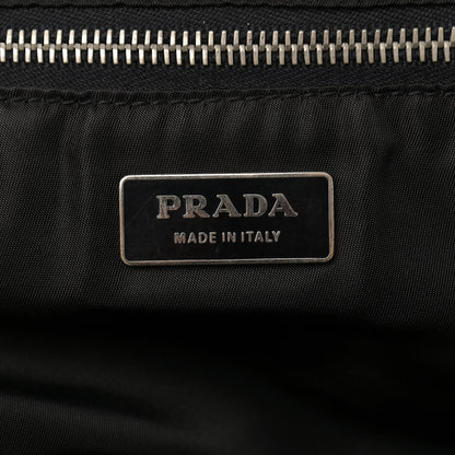 Prada Tessuto Nylon Calfskin Shoulder Bag Black 5 of 13