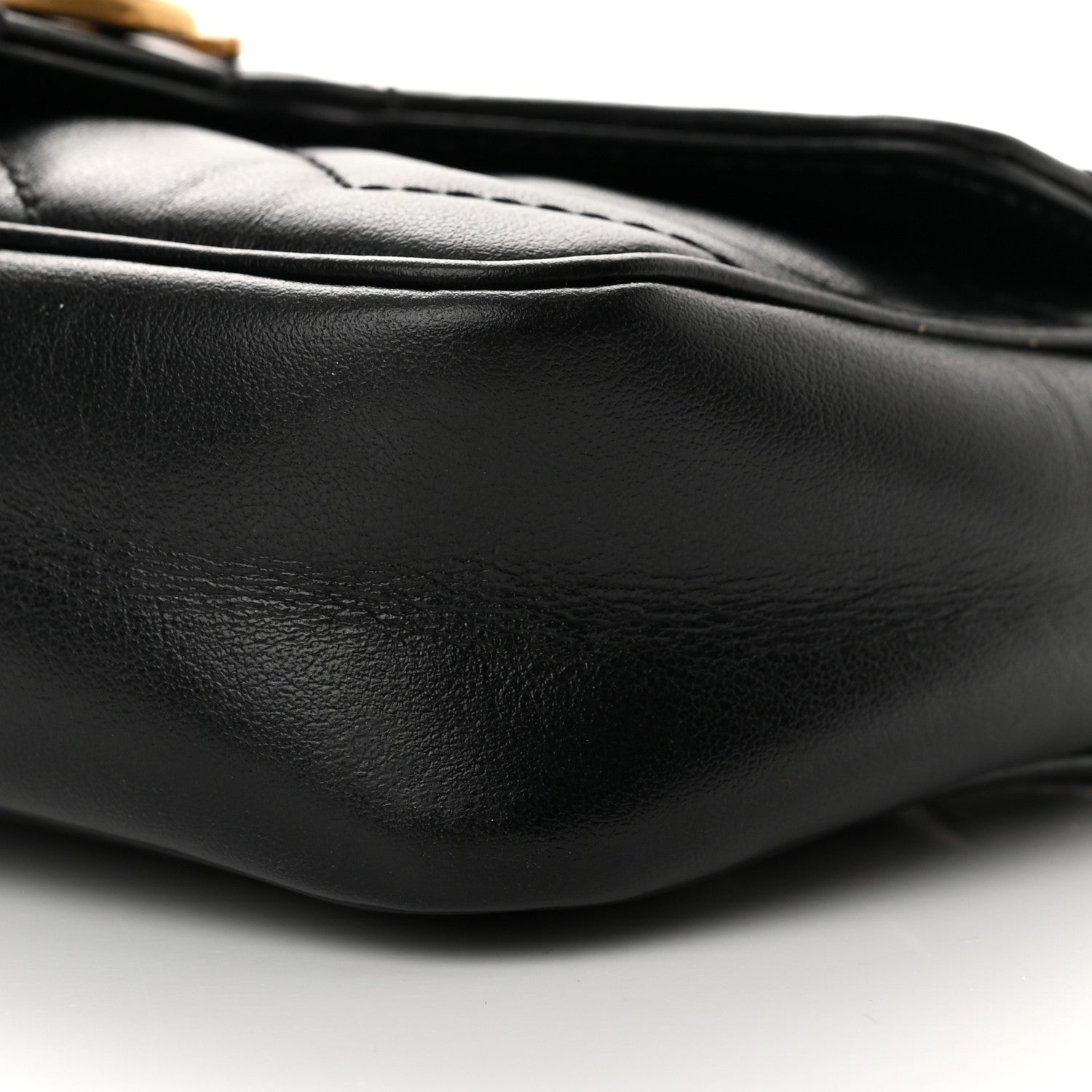 Gucci Calfskin Matelasse Super Mini GG Marmont Shoulder Bag Black 10 of 11