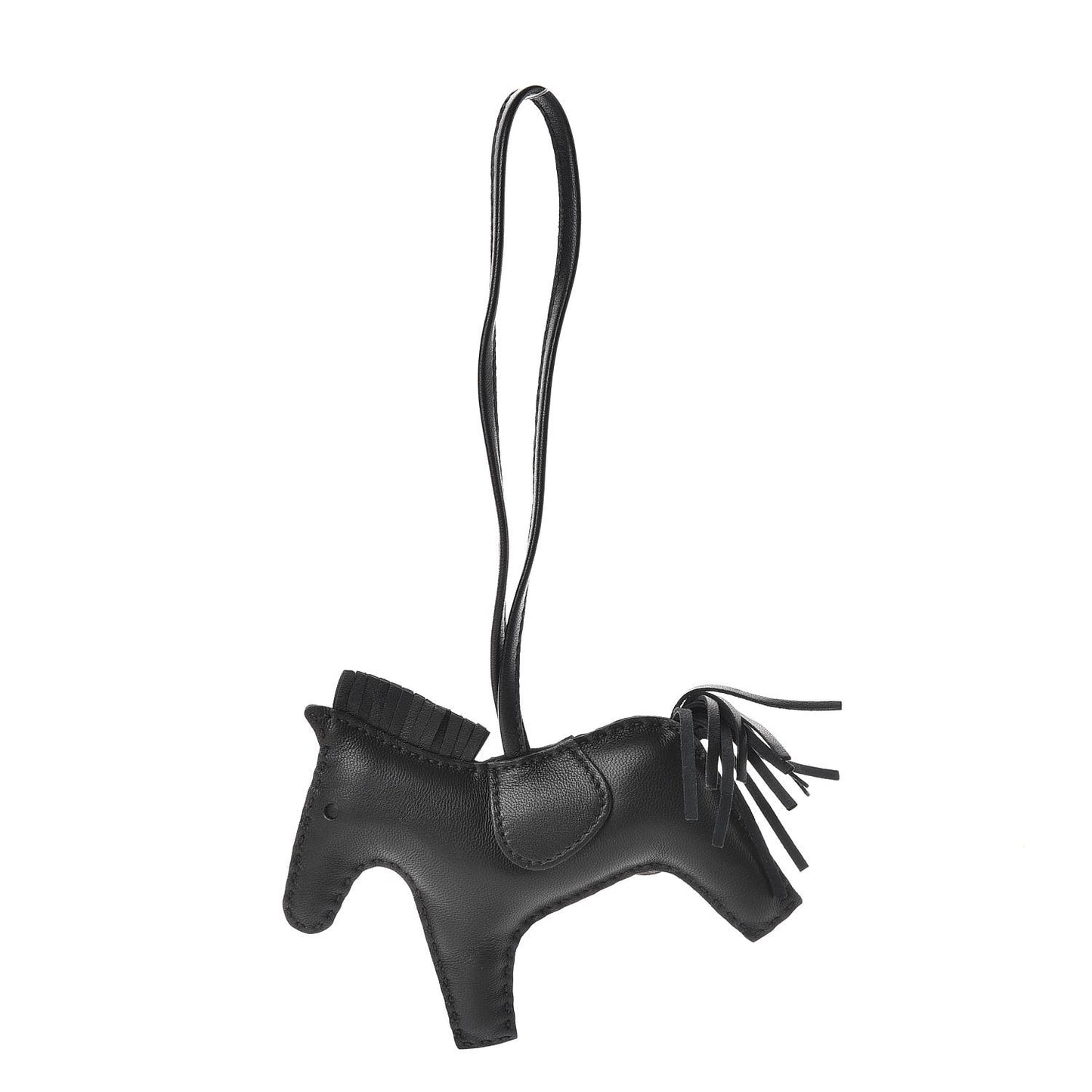 Milo Lambskin Grigri Rodeo Horse Bag Charm MM So Black