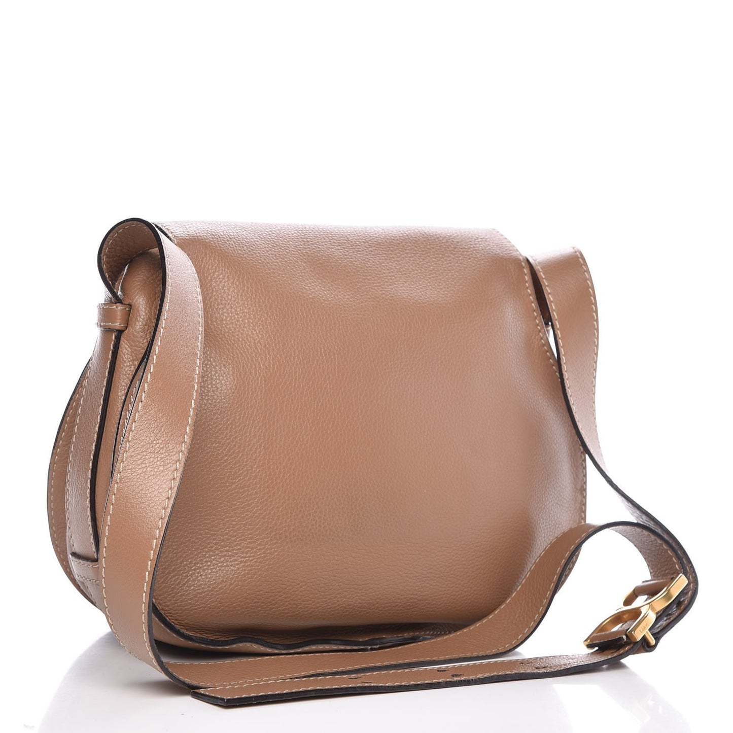 Calfskin Medium Marcie Round Crossbody Bag Nut