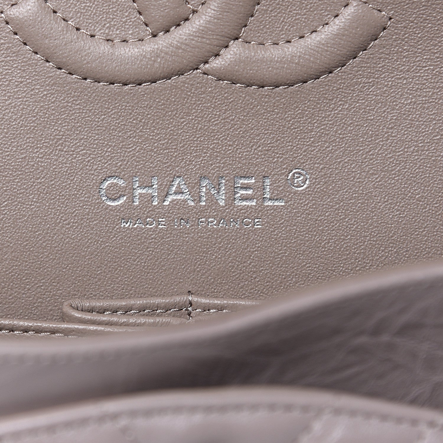 Chanel Iridescent Calfskin Chevron Quilted Medium Double Flap Grey 6 of 11