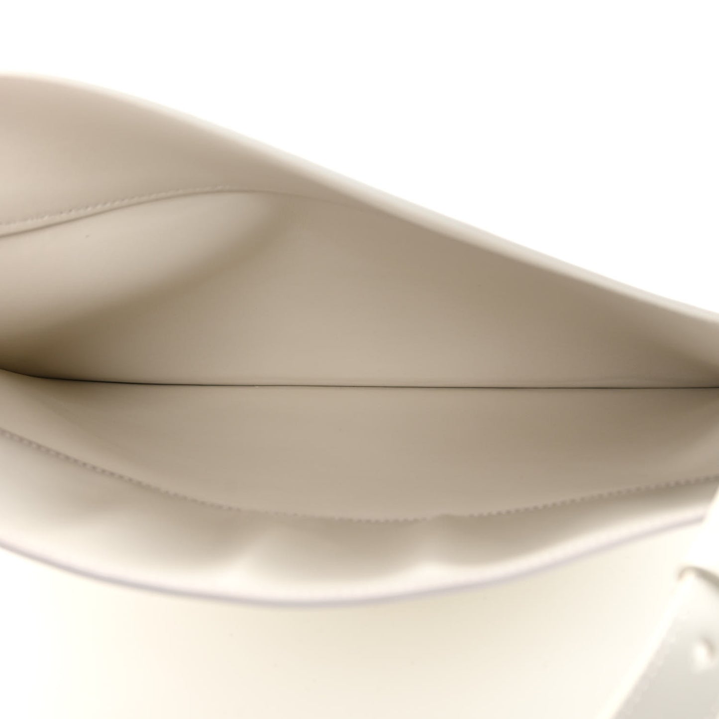 Brushed Calfskin Cradle Fold Over Shoulder Bag White Parakeet