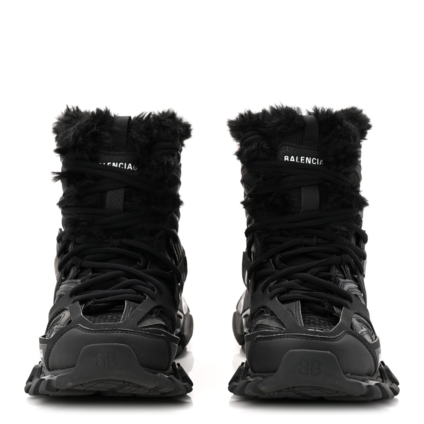 Mesh Nylon Faux Fur Womens Track Hike Sneakers 37 Black