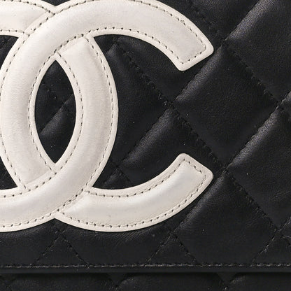 Chanel Calfskin Quilted Cambon Flap Wallet Black White 8 of 10