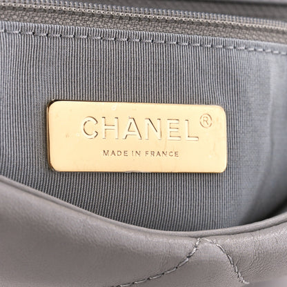 Chanel Goatskin Quilted Large Chanel 19 Flap Grey 6 of 10