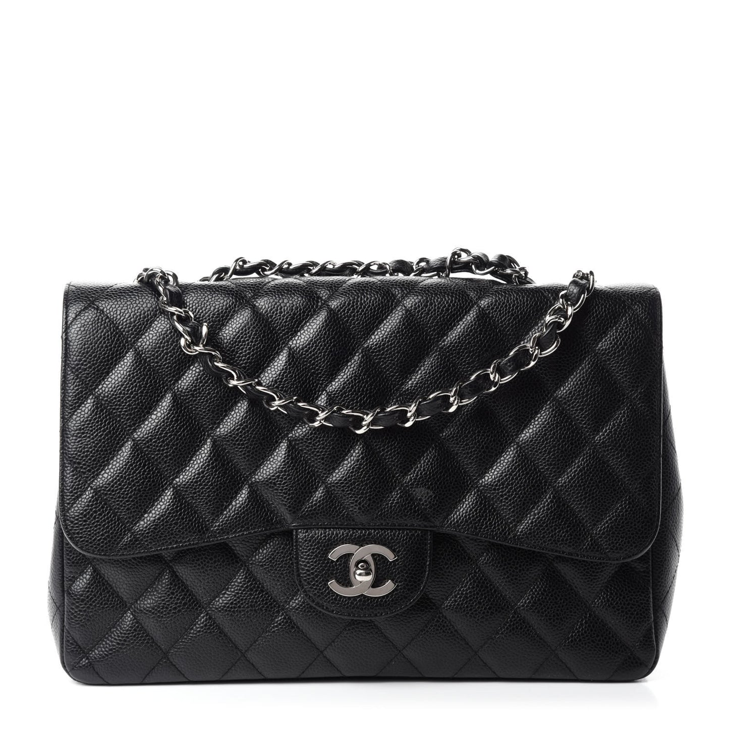 Caviar Quilted Jumbo Single Flap Black