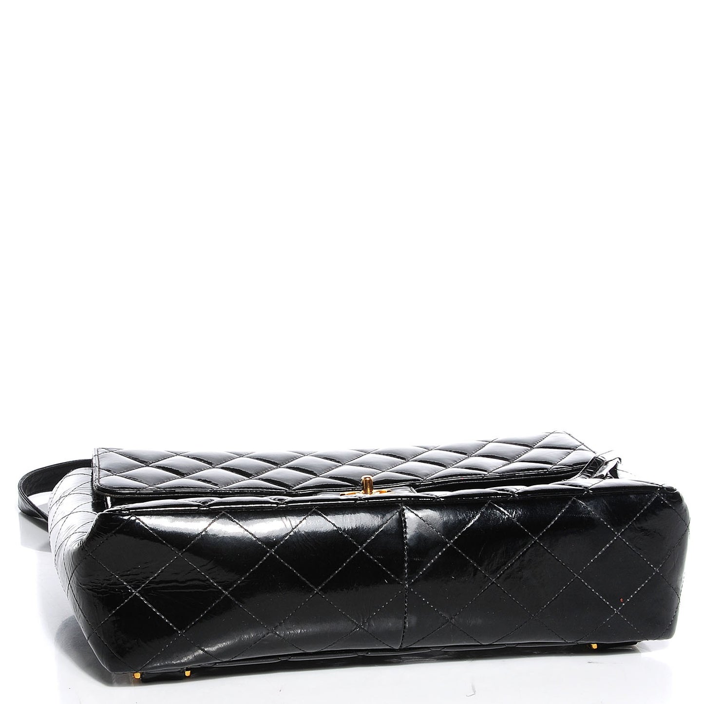 Patent Quilted Flap Backpack Black