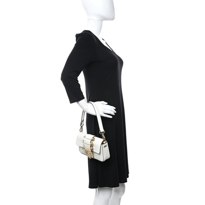 Fendi X VERSACE Vitello Seta Fendace Mini Brooch Baguette White Ice 2 of 11