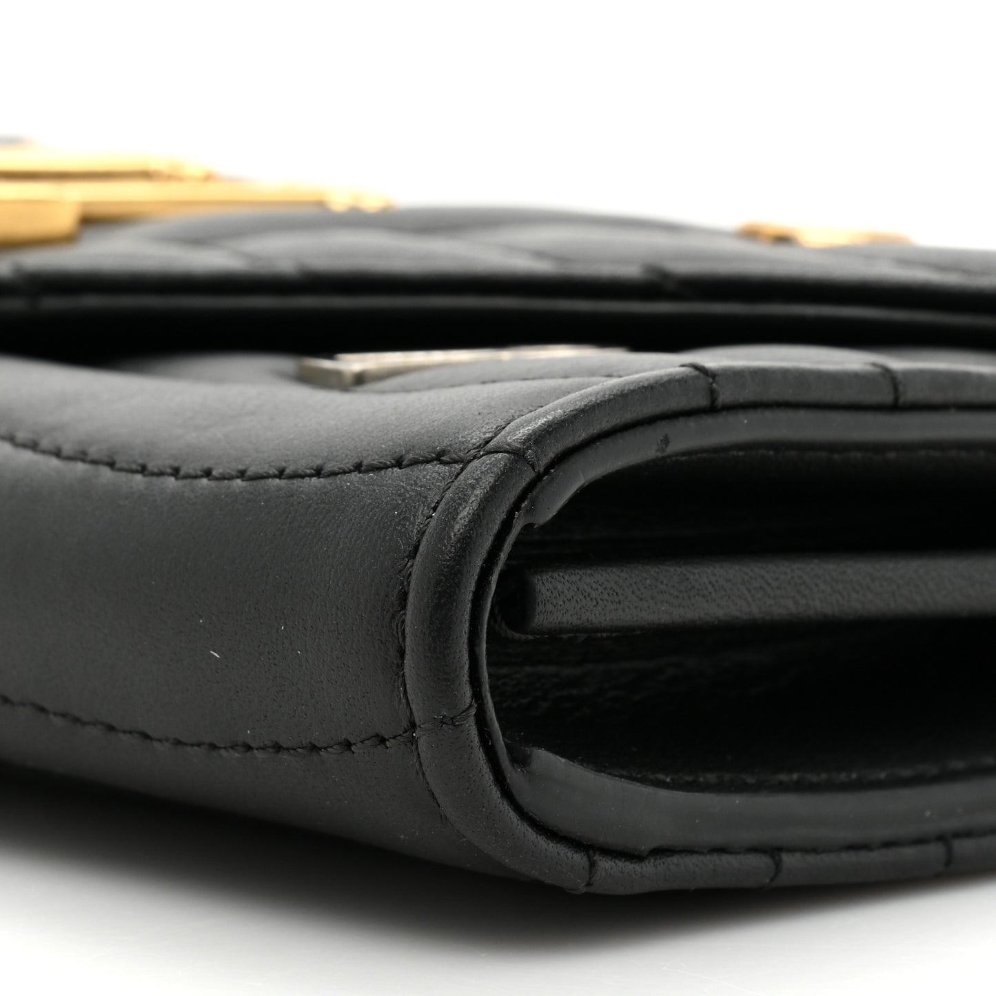 Calfskin Love Lock New Wave Long Wallet Black